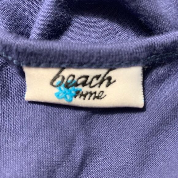 Beach Time Blue Ruffled Bathing Suit Coverup Sz M - Picture 3 of 5